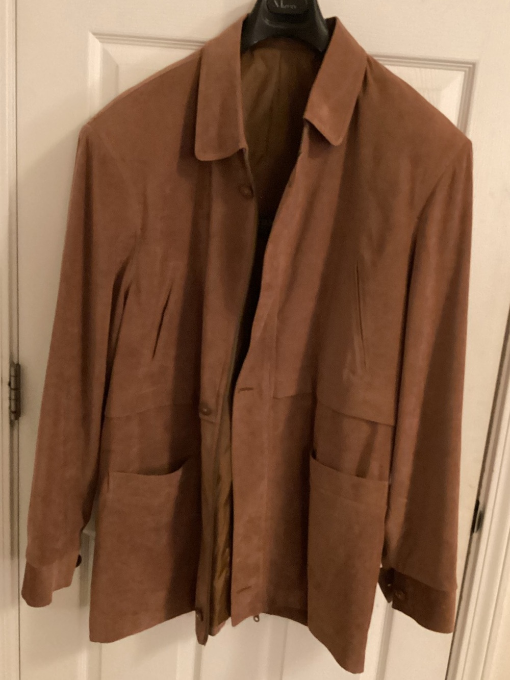Men's Brown Suede Trench Coat